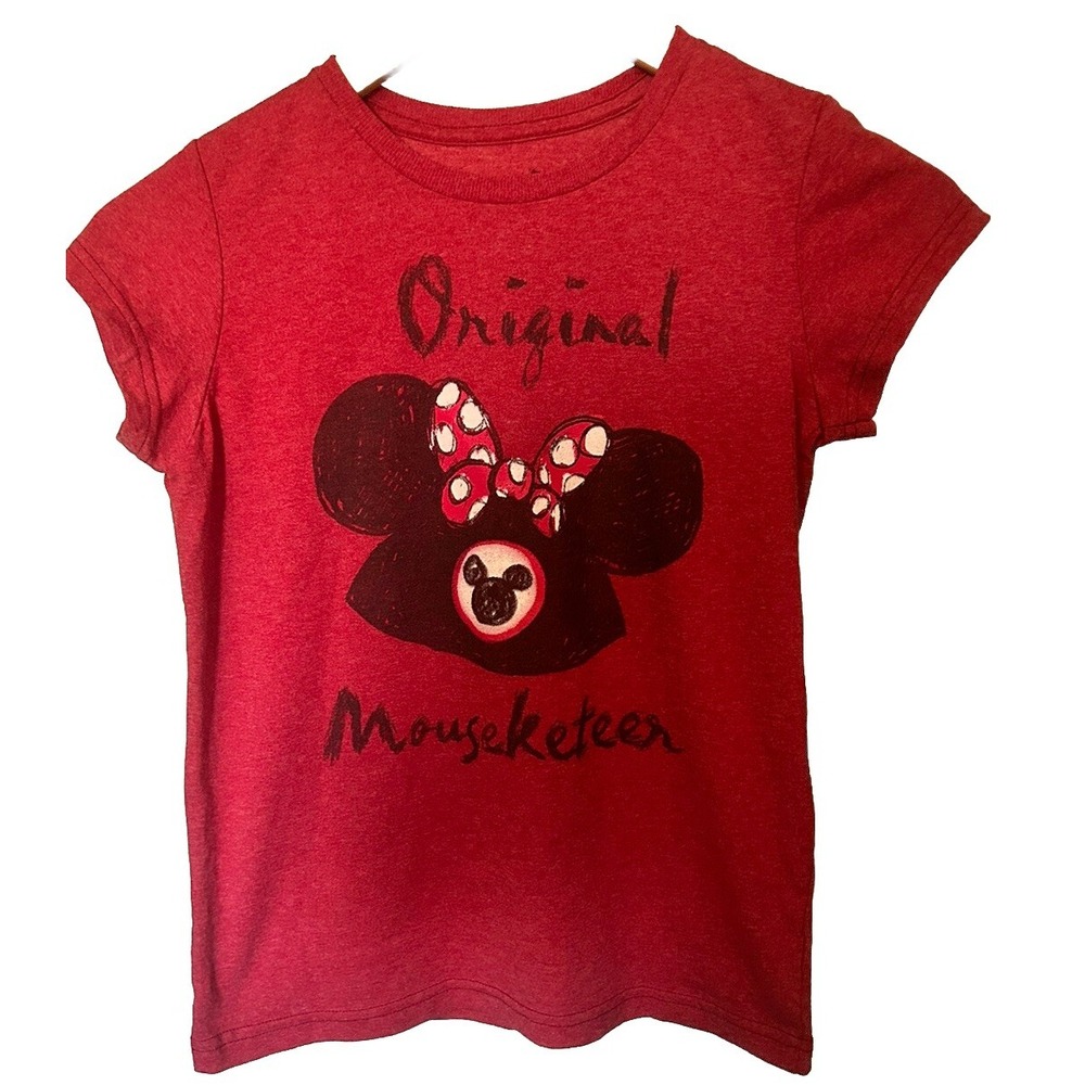 Original Mouseketeer Minnie Mouse Ears Girls 14 XL Red Disney Store Tee Shirt